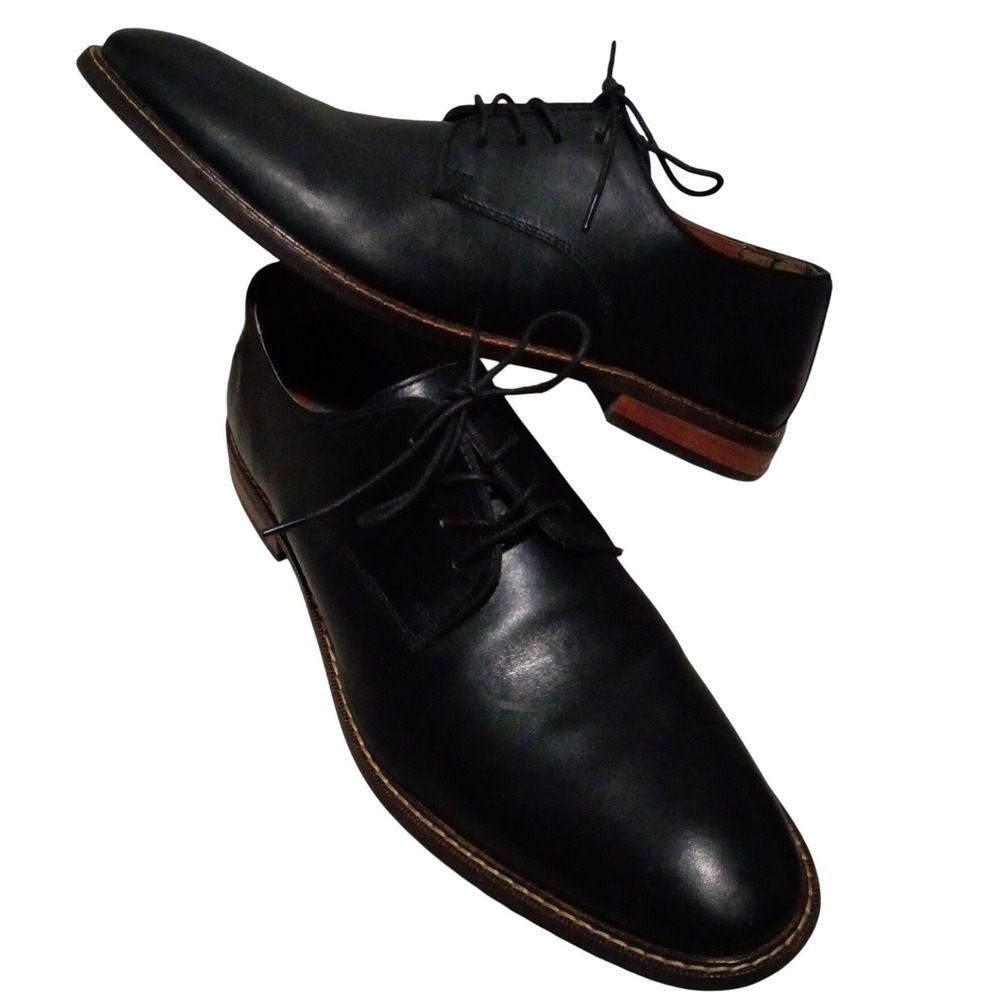Vince Camuto Lyre Derby Dress Shoes Mens 13 Black‎ Leather Oxford Business
